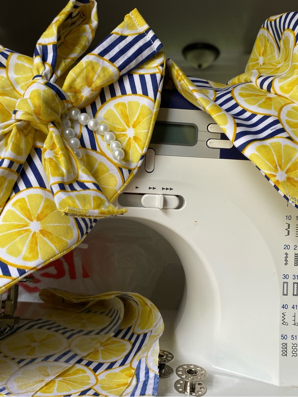 Mommy and Me Matching Sun Hats | Yellow Lemon Print - Picture 4 of 4